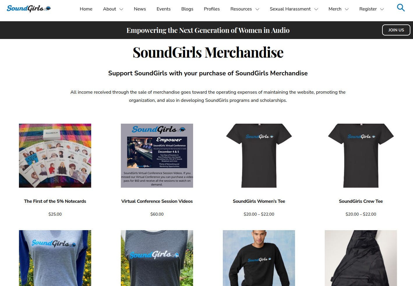 SoundGirls merchandise store